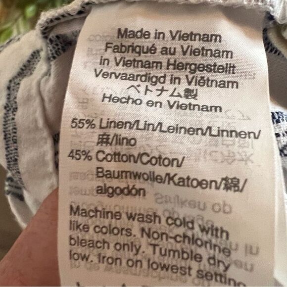 Madewell Baltic Striped Paper Bag Pants, Size 2.  Linen Blend.  Great Condition! - Picture 7 of 10